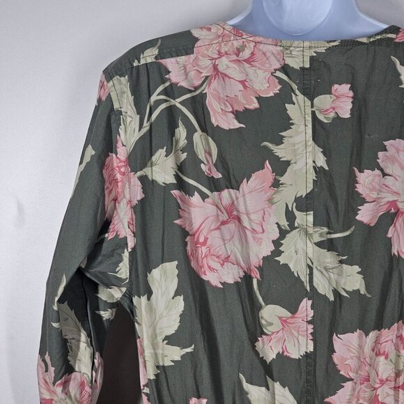 Lavie Rebecca Taylor Floral Short Sleeve Peonies Jumpsuit In Moss Combo XL - Picture 9 of 16